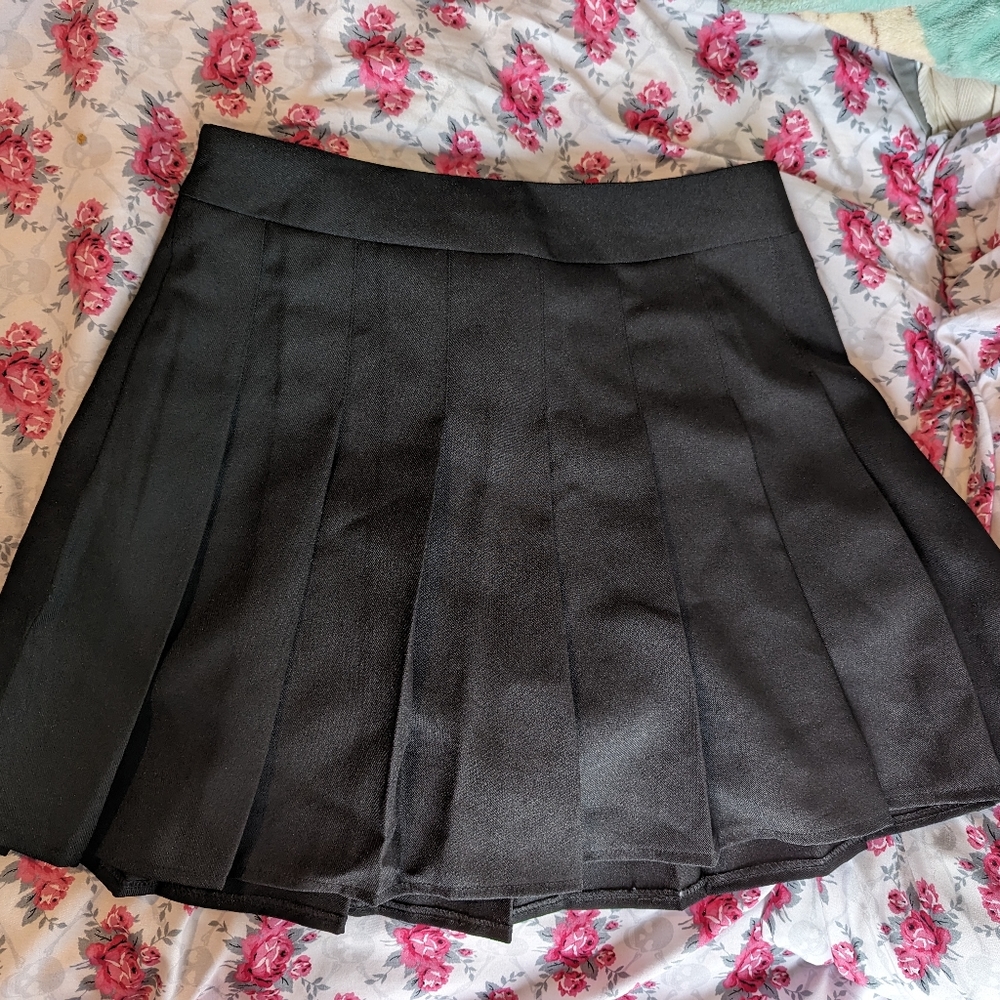 Pleated Black School Skirt